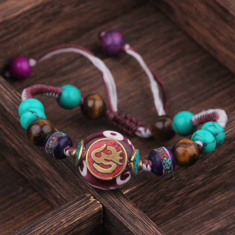 Nimara Ritual Turquoise Amber Tibet Braided Rope Love Bracelet