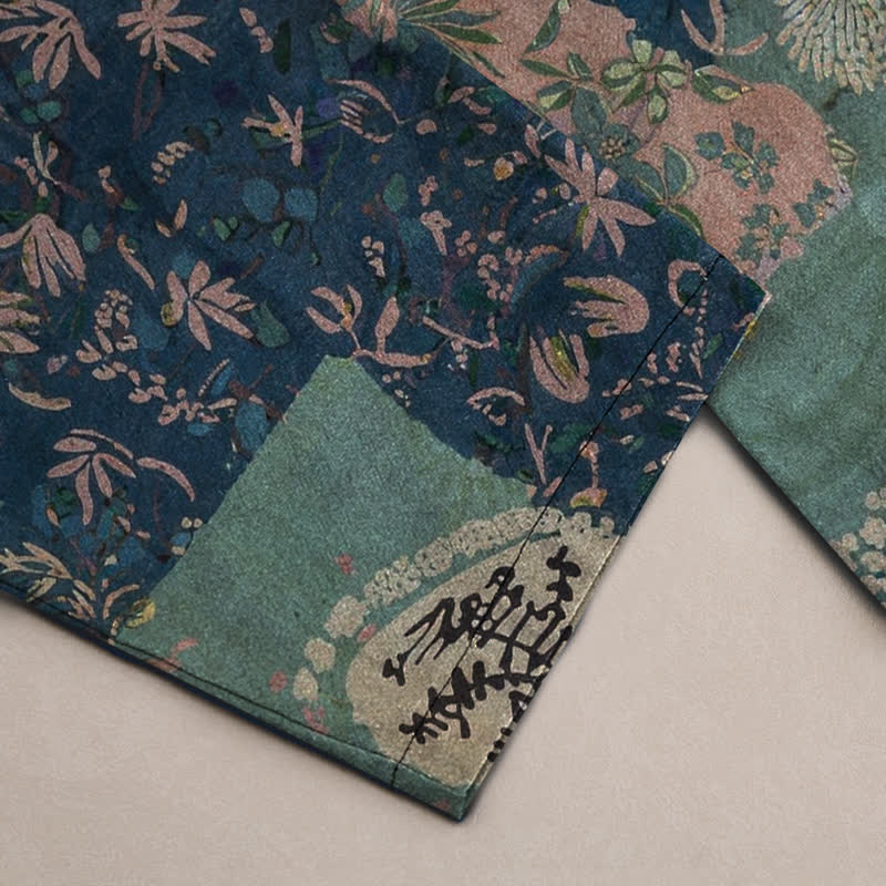 Nimara Ritual Cotton Boho Patchwork Floral Pattern Men's Tapered Pants With Pockets