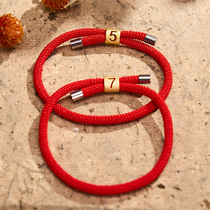 Nimara Ritual Single-Digit Angel Numbers Adjustable String Protection Bracelet