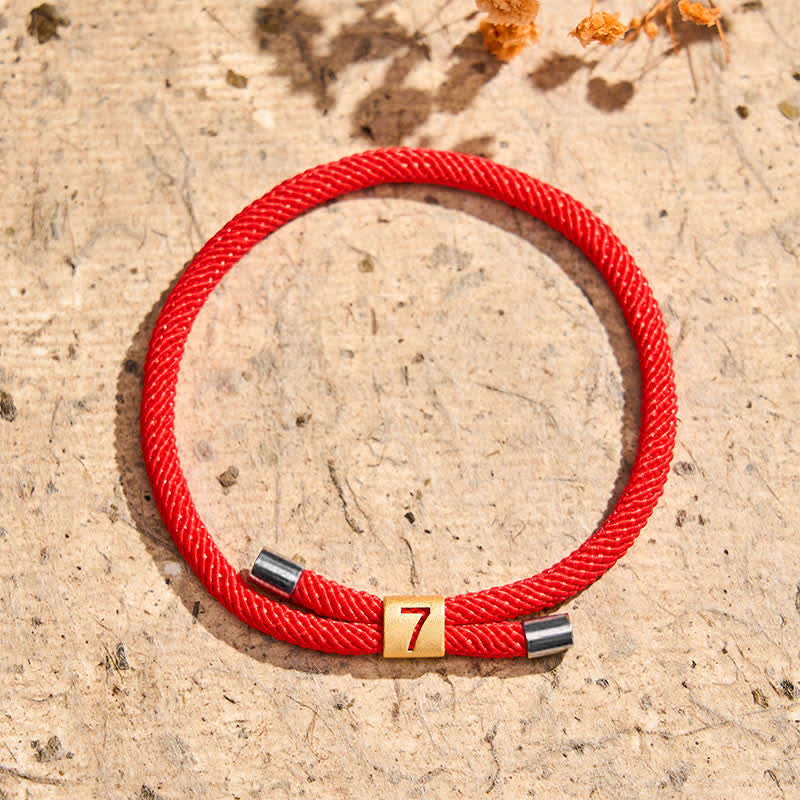 Nimara Ritual Single-Digit Angel Numbers Adjustable String Protection Bracelet