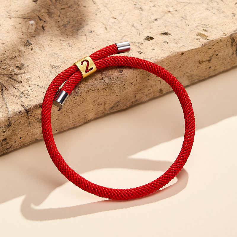 Nimara Ritual Single-Digit Angel Numbers Adjustable String Protection Bracelet