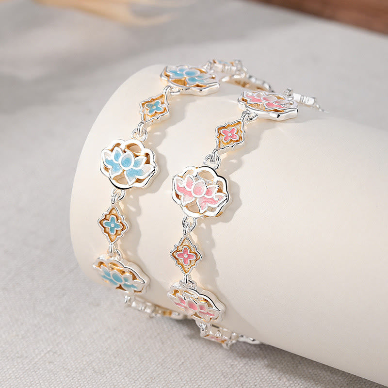 Nimara Ritual Copper Enamel Lotus Floral New Beginning Bracelet