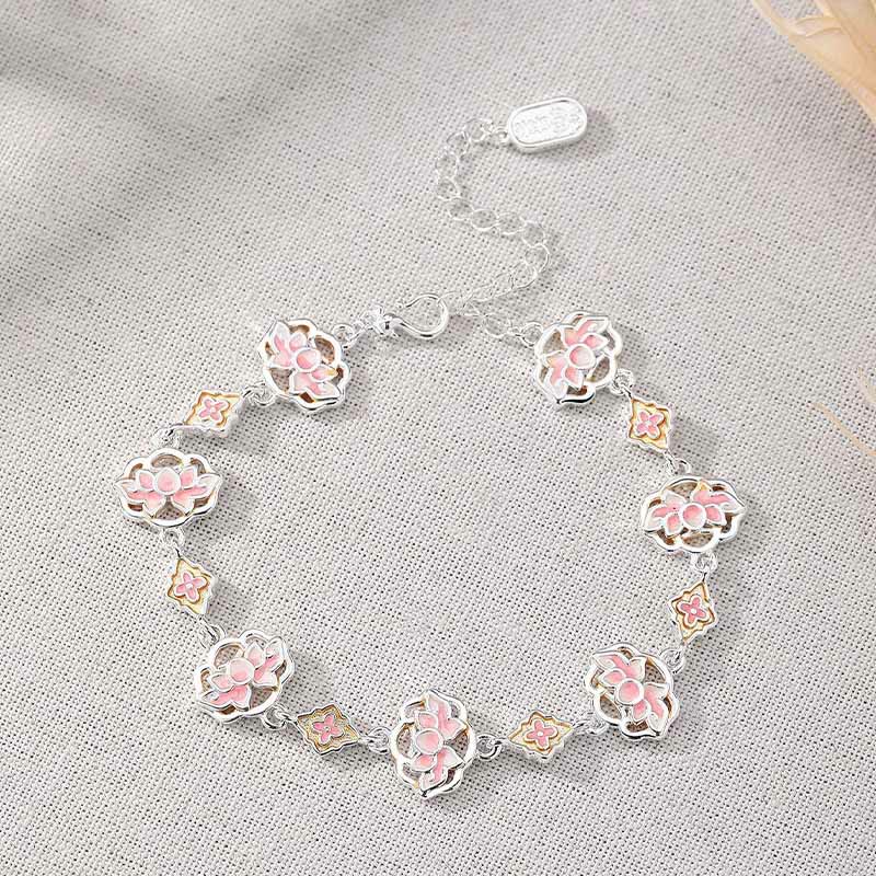 Nimara Ritual Copper Enamel Lotus Floral New Beginning Bracelet