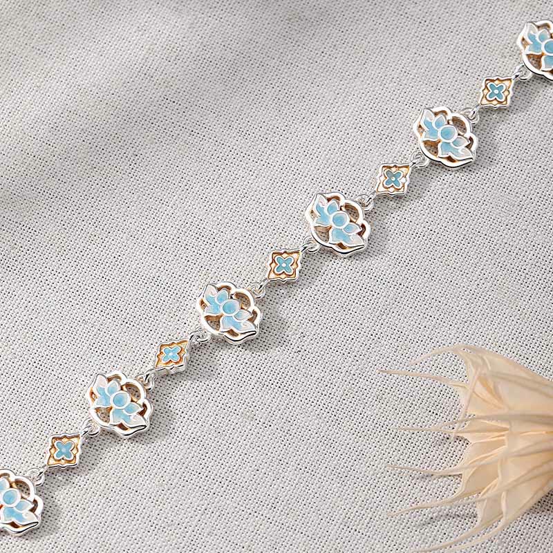 Nimara Ritual Copper Enamel Lotus Floral New Beginning Bracelet