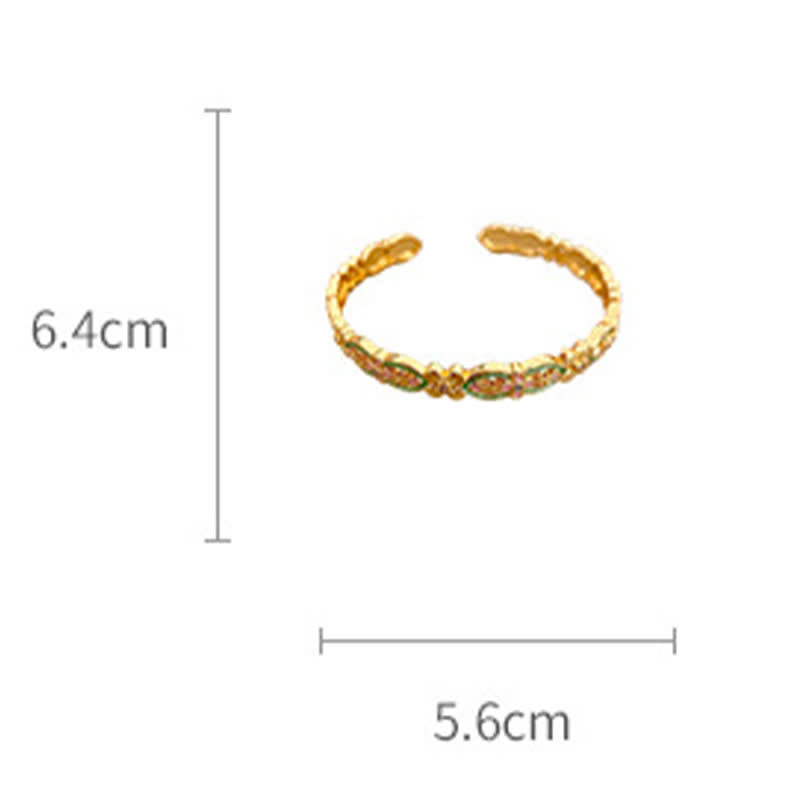 Nimara Ritual Copper Enamel Floral Balance Cuff Bracelet