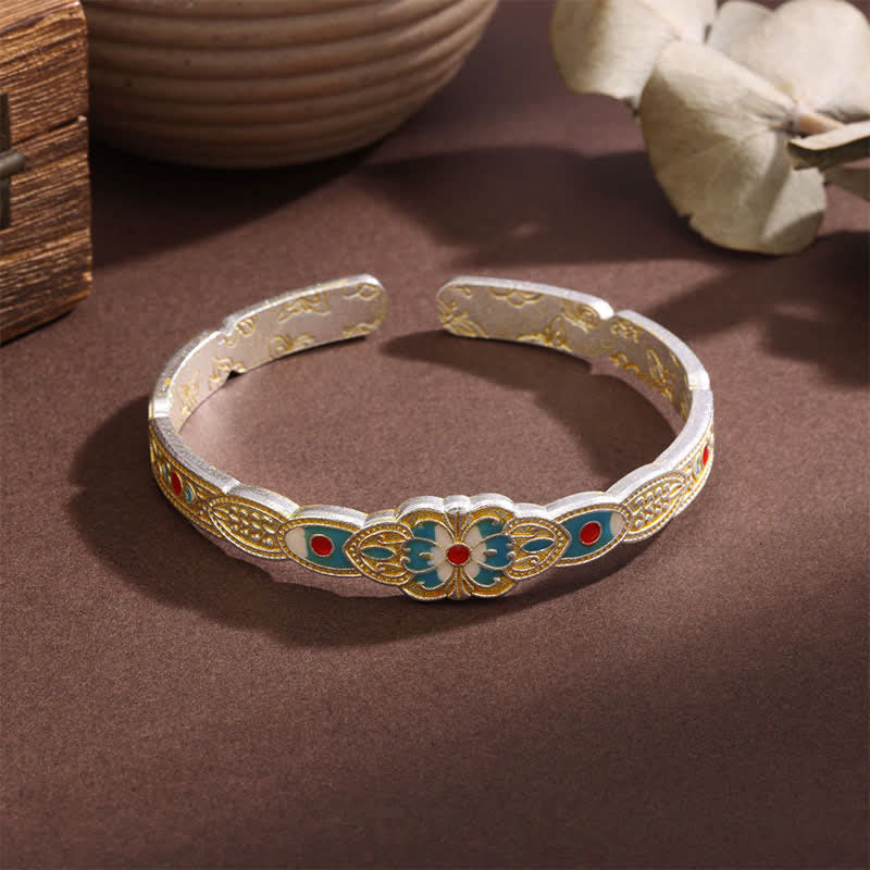 Nimara Ritual Copper Enamel Butterfly Freedom Cuff Bracelet