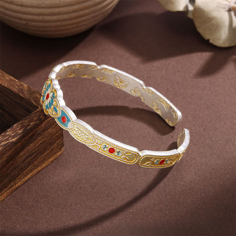 Nimara Ritual Copper Enamel Butterfly Freedom Cuff Bracelet