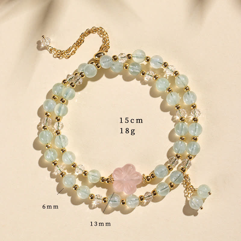Nimara Ritual Natural Strawberry Quartz Double Wrap Crystal Healing Bracelet