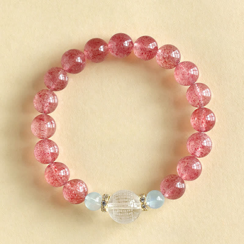 Nimara Ritual Strawberry Quartz Blue Tiger Eye Positive Bracelet