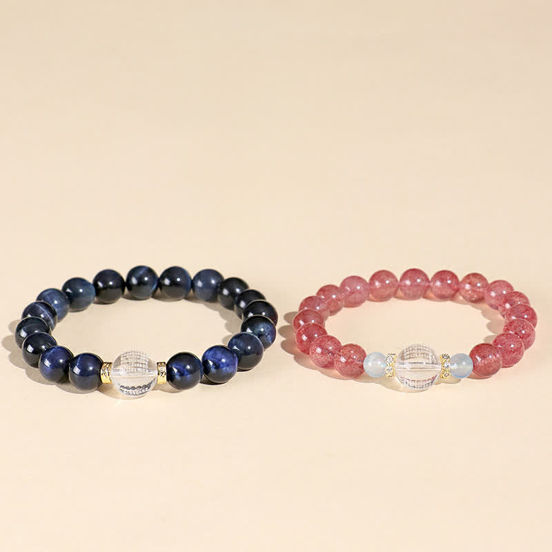 Nimara Ritual Strawberry Quartz Blue Tiger Eye Positive Bracelet