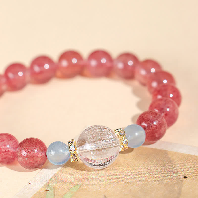 Nimara Ritual Strawberry Quartz Blue Tiger Eye Positive Bracelet
