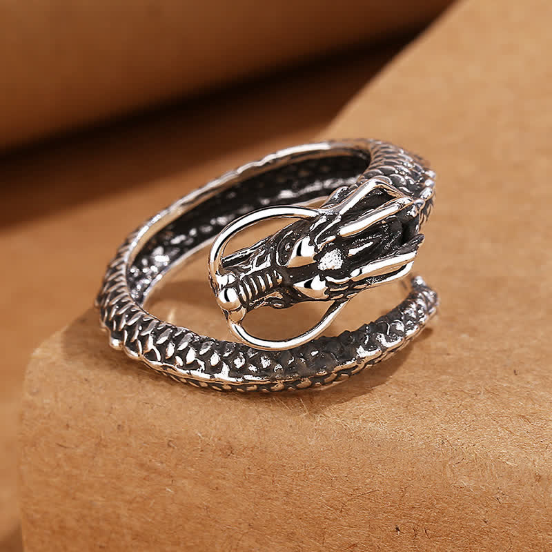 Nimara Ritual Copper Dragon Strength Vintage Adjustable Open Ring
