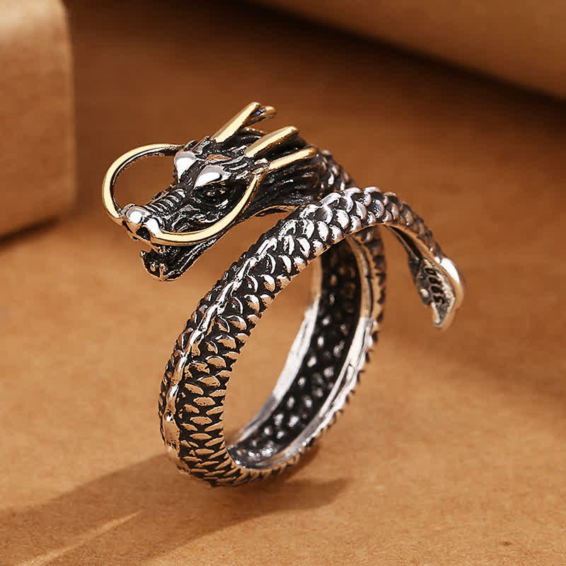 Nimara Ritual Copper Dragon Strength Vintage Adjustable Open Ring