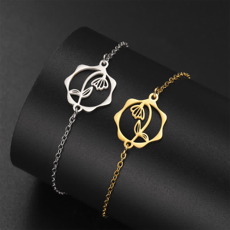 Nimara Ritual Titanium Steel Birth Flower New beginning Bracelet