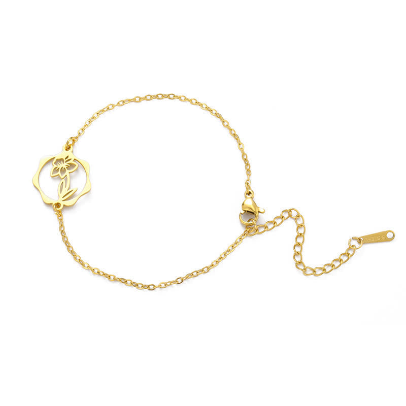 Nimara Ritual Titanium Steel Birth Flower New beginning Bracelet