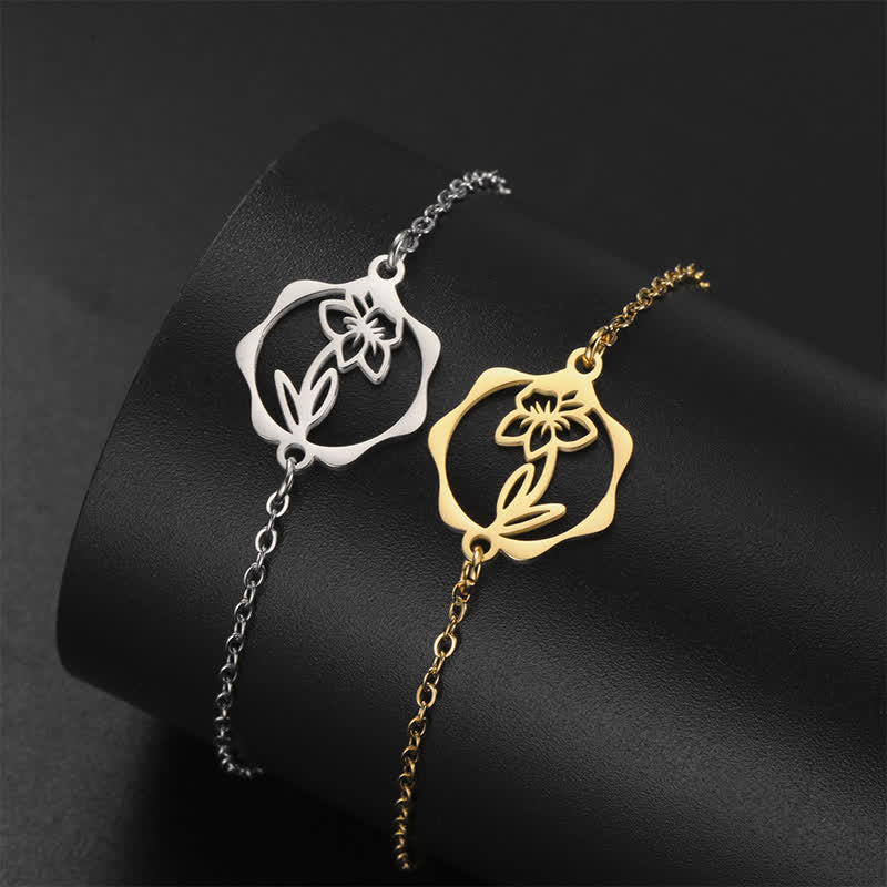 Nimara Ritual Titanium Steel Birth Flower New beginning Bracelet