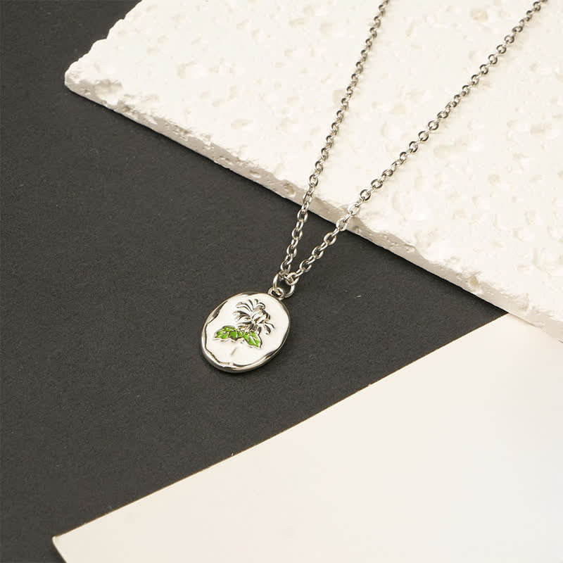 Nimara Ritual Titanium Steel Birth Flower Strengthen Pendant Necklace