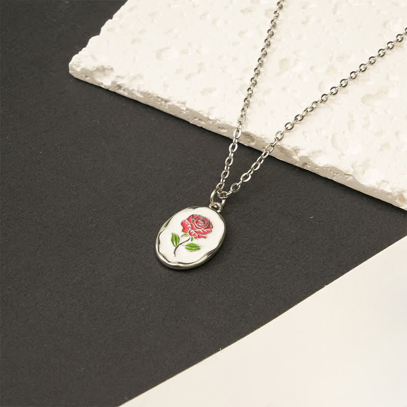 Nimara Ritual Titanium Steel Birth Flower Strengthen Pendant Necklace