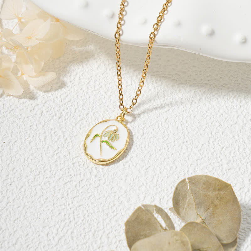 Nimara Ritual Titanium Steel Birth Flower Strengthen Pendant Necklace