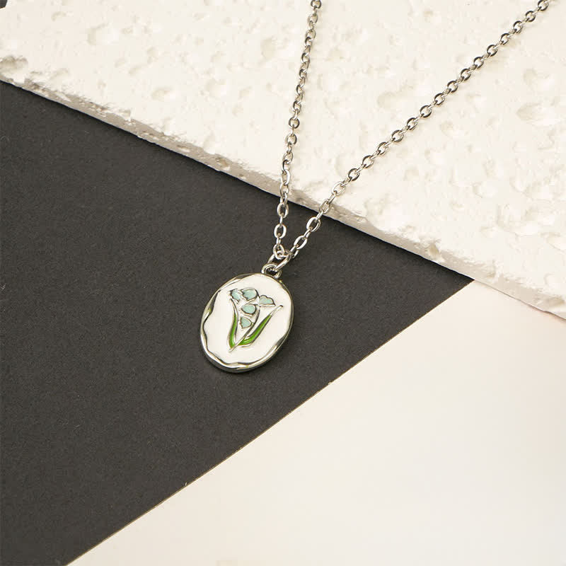 Nimara Ritual Titanium Steel Birth Flower Strengthen Pendant Necklace
