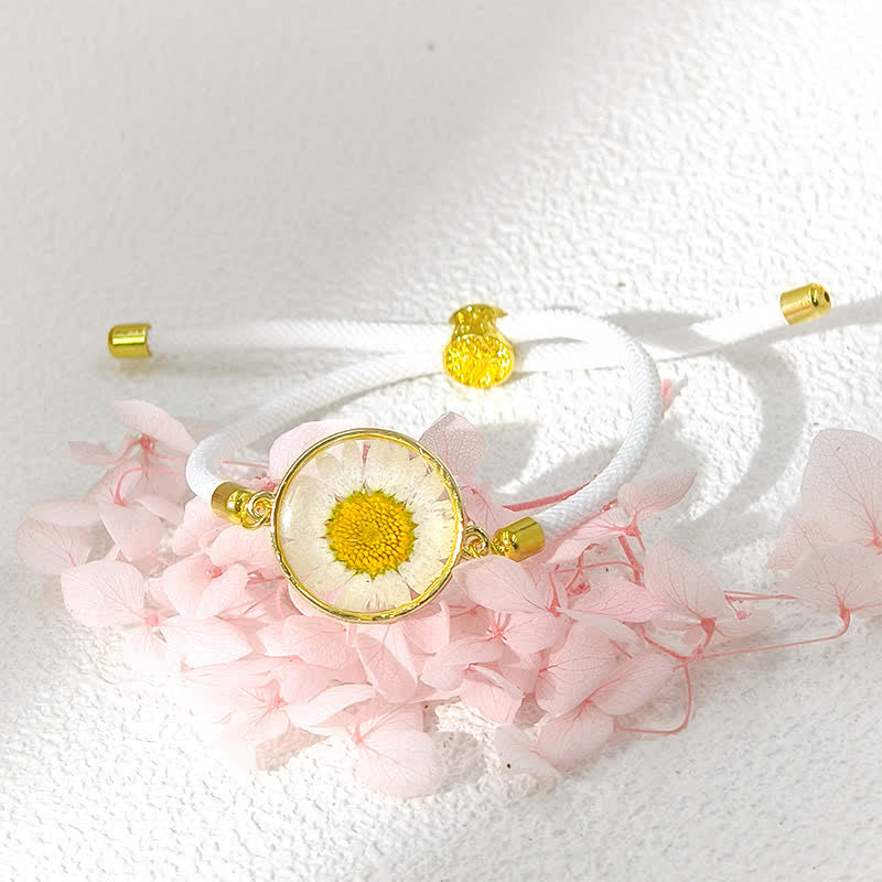 Nimara Ritual Resin Handmade Birth Flower Adjustable Braided Rope Bracelet