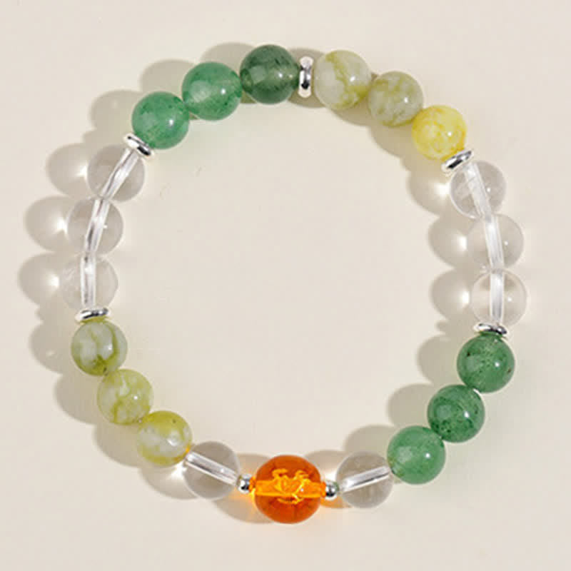 Nimara Ritual Natural Crystals Silver Sheen Obsidian Chinese Zodiac Protection Bracelet