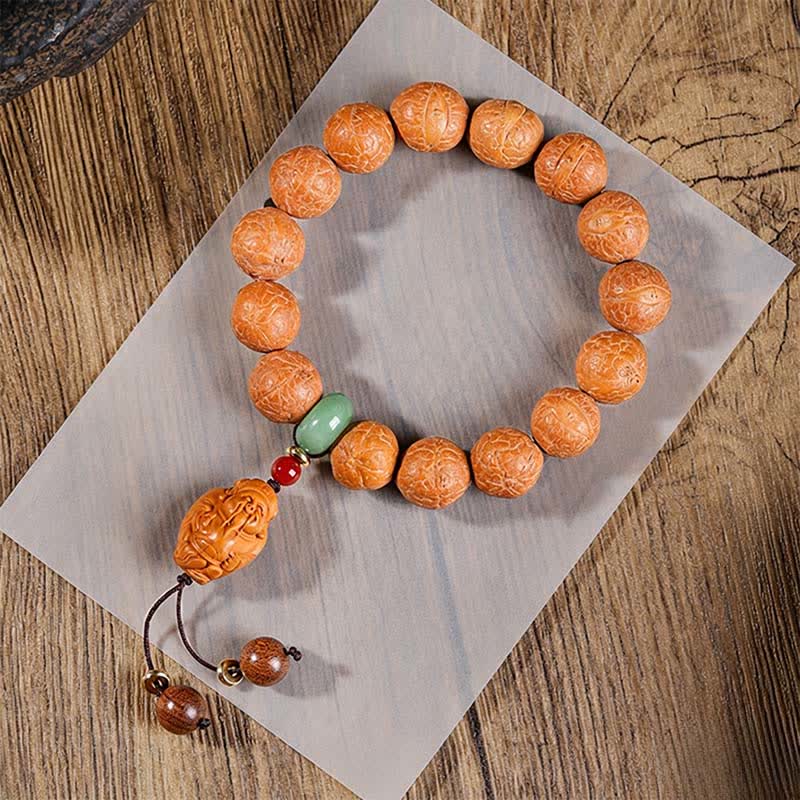 Nimara Ritual Phoenix Eye Bodhi Wisdom Hand Carved Ethnic Wrist Mala