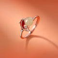 Luck and Success Copper Koi Fish Pearl Inspired Adjustable Ring