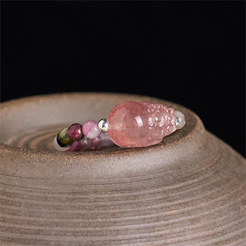 Nimara Ritual 3mm Mini Beads Natural Moonstone Tourmaline Garnet Pearl Strawberry Quartz PiXiu Healing Elastic Ring
