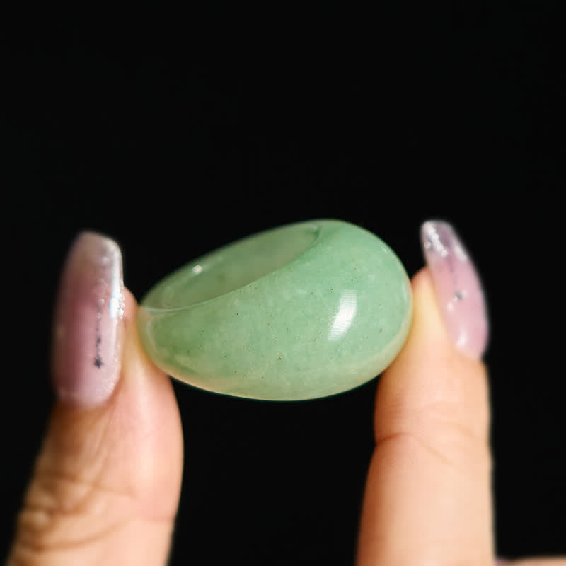 Nimara Ritual Natural Green Aventurine Wide Balance Ring