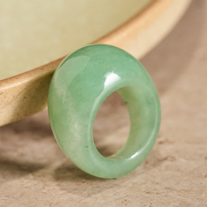 Nimara Ritual Natural Green Aventurine Wide Balance Ring