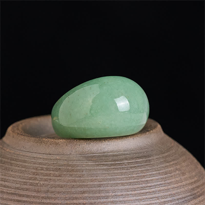 Nimara Ritual Natural Green Aventurine Wide Balance Ring