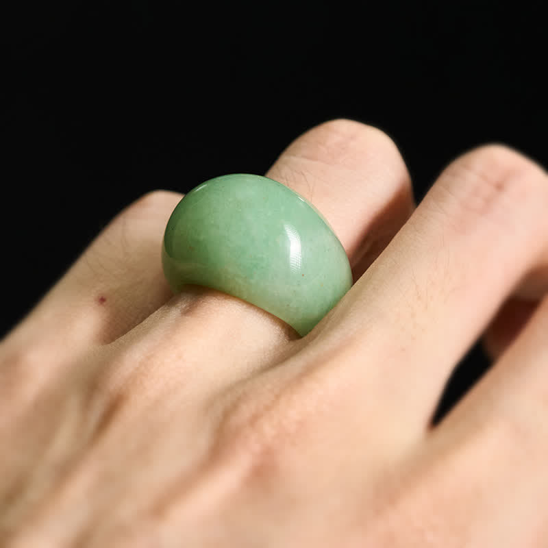 Nimara Ritual Natural Green Aventurine Wide Balance Ring