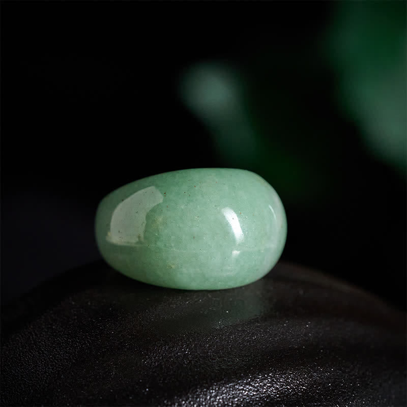 Nimara Ritual Natural Green Aventurine Wide Balance Ring