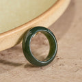 Healing and Luck Natural Cyan Jade Ring