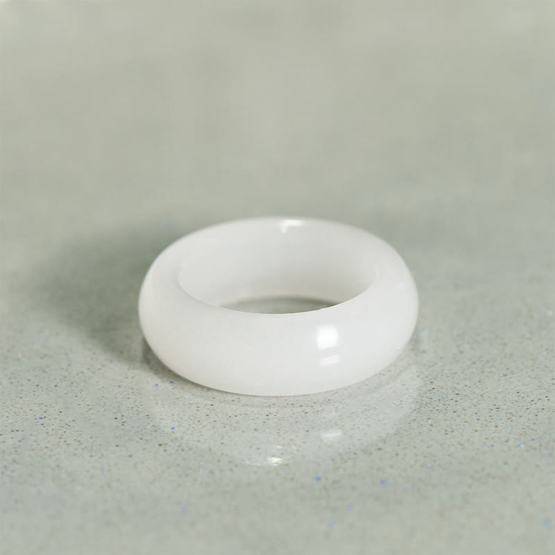 Luck and Wealth Natural Golden Silk Jade Ring