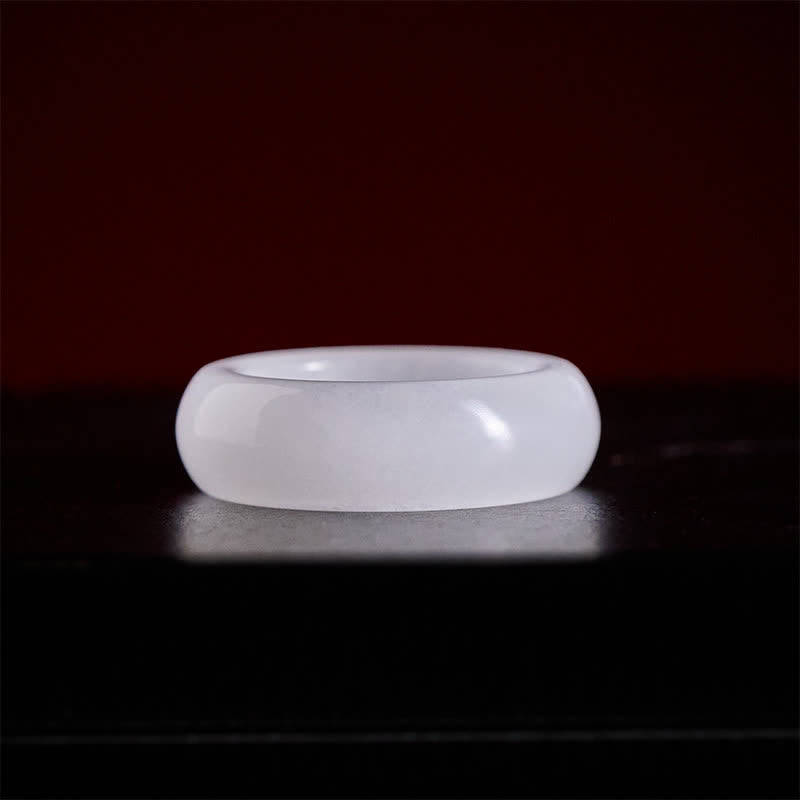 Luck and Wealth Natural Golden Silk Jade Ring