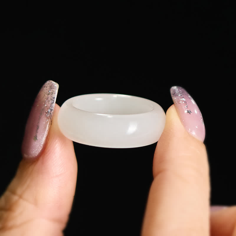 Luck and Wealth Natural Golden Silk Jade Ring
