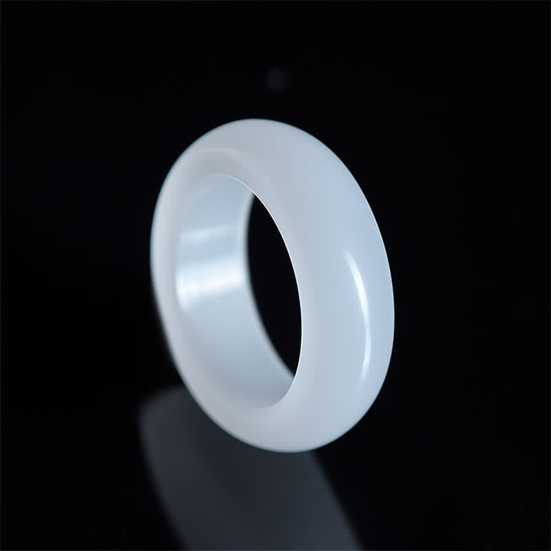 Luck and Wealth Natural Golden Silk Jade Ring