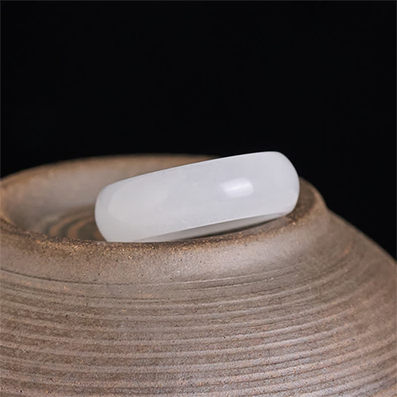 Luck and Wealth Natural Golden Silk Jade Ring