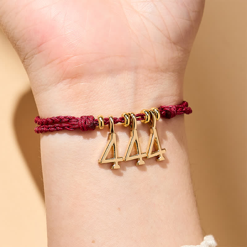 Nimara Ritual 777 444 333 222 111 Angel Number Red String Luck Braided Bracelet