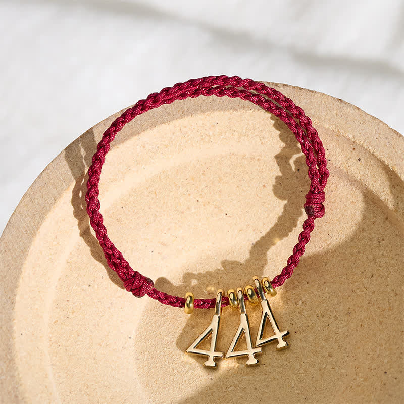 Nimara Ritual 777 444 333 222 111 Angel Number Red String Luck Braided Bracelet
