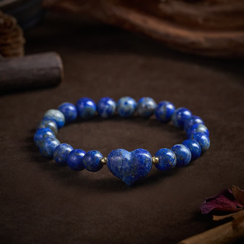 Nimara Ritual Natural Amethyst Green Aventurine Tiger Eye Strawberry Quartz Love Heart Spiritual Bracelet