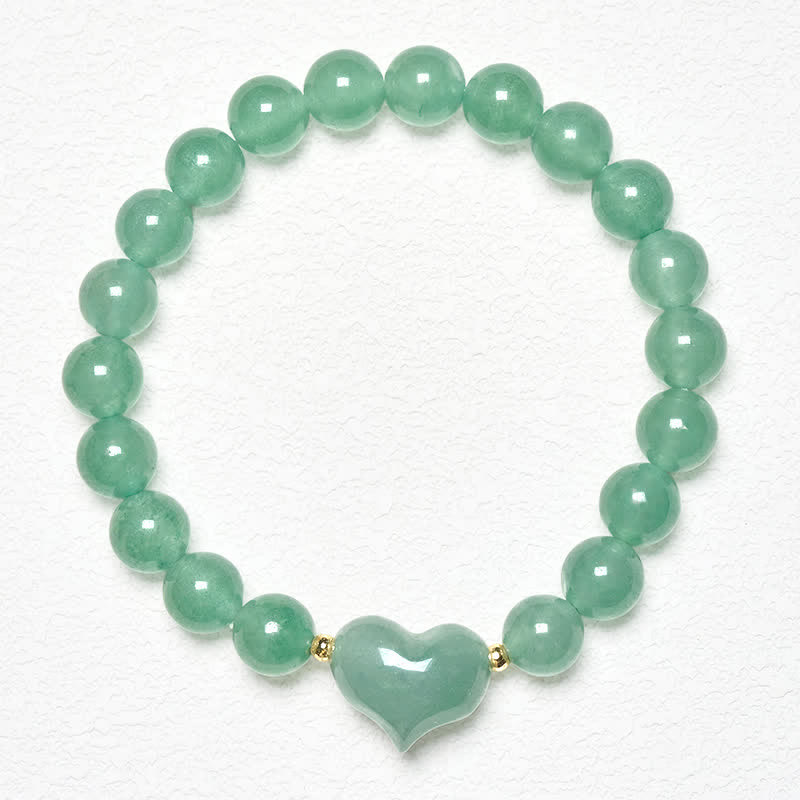 Nimara Ritual Natural Amethyst Green Aventurine Tiger Eye Strawberry Quartz Love Heart Spiritual Bracelet
