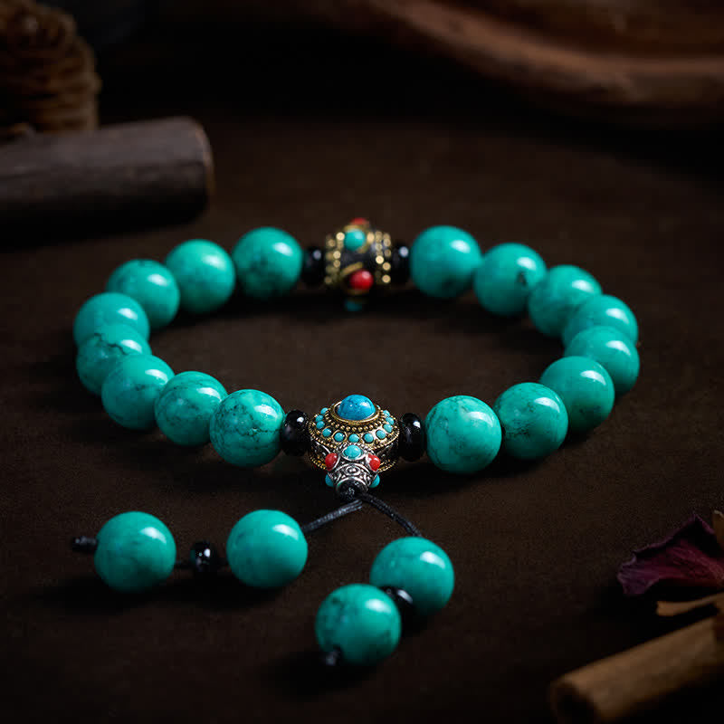 Nimara Ritual Tibetan Turquoise Protection Wrist Mala