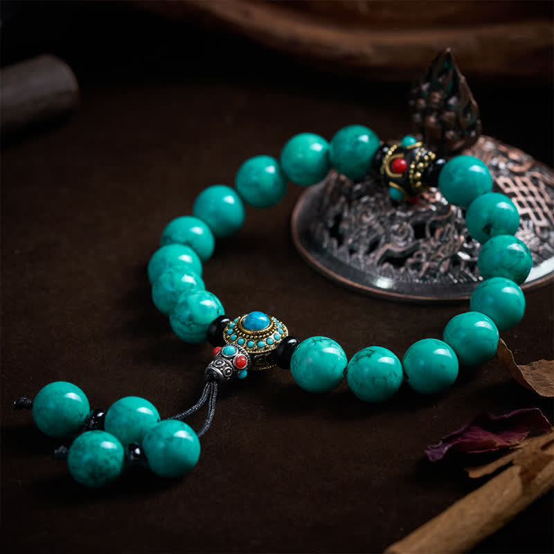 Nimara Ritual Tibetan Turquoise Protection Wrist Mala