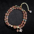Positive and Healing Natural Strawberry Quartz Amethyst Double Wrap Bracelet