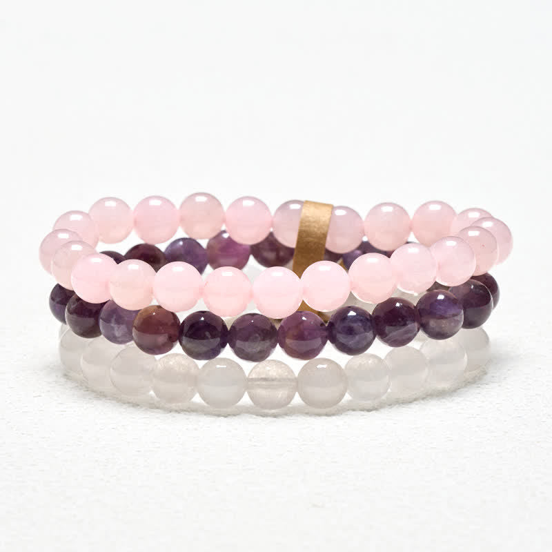 Nimara Ritual Amethyst Rose Quartz Crystal Spiritual Awareness Bracelet