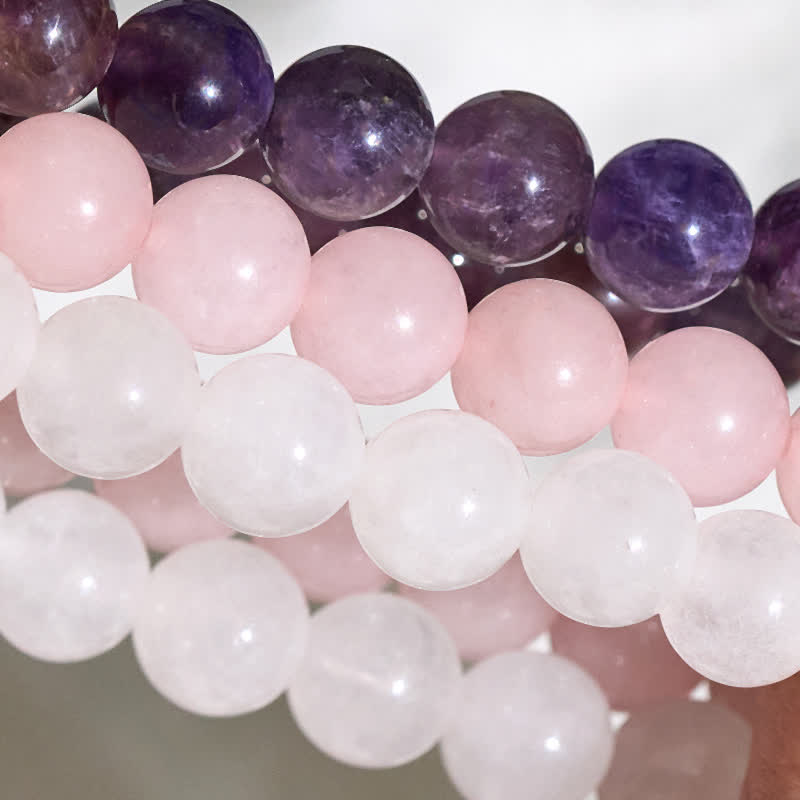 Nimara Ritual Amethyst Rose Quartz Crystal Spiritual Awareness Bracelet