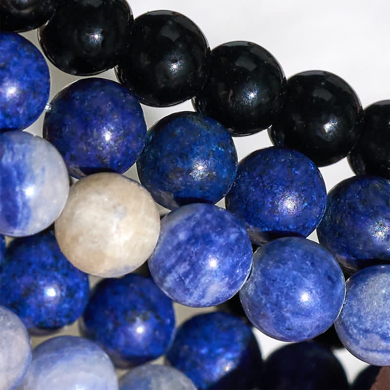 Nimara Ritual Lazurite Lapis Lazuli Sodalite Black Onyx Bead Positive Bracelet
